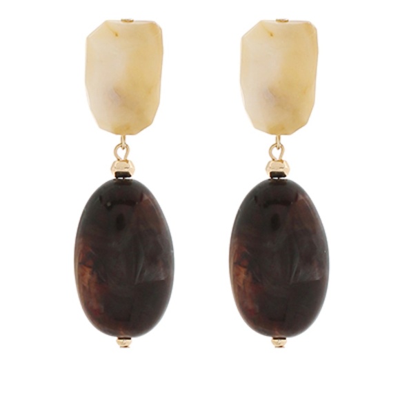 Acrylic Oval 2 Drop Earrings - Picture 3 of 3